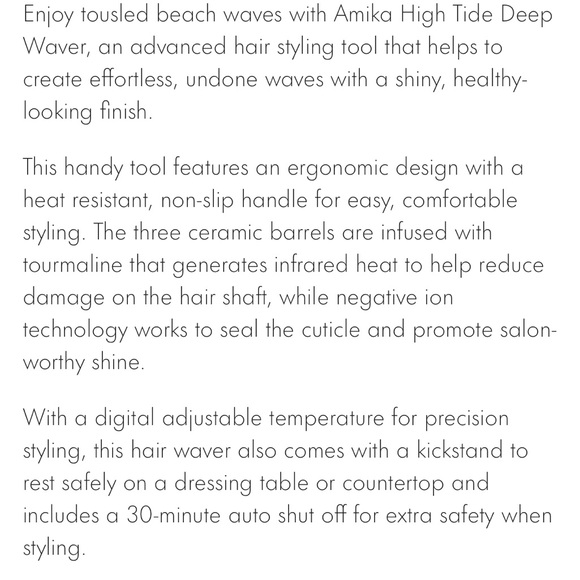 AMIKA HIGH TIDE DEEP WAVER ADVANCED TOOL THAT CREATES EFFORTLESS UNDONE WAVES - Picture 3 of 9
